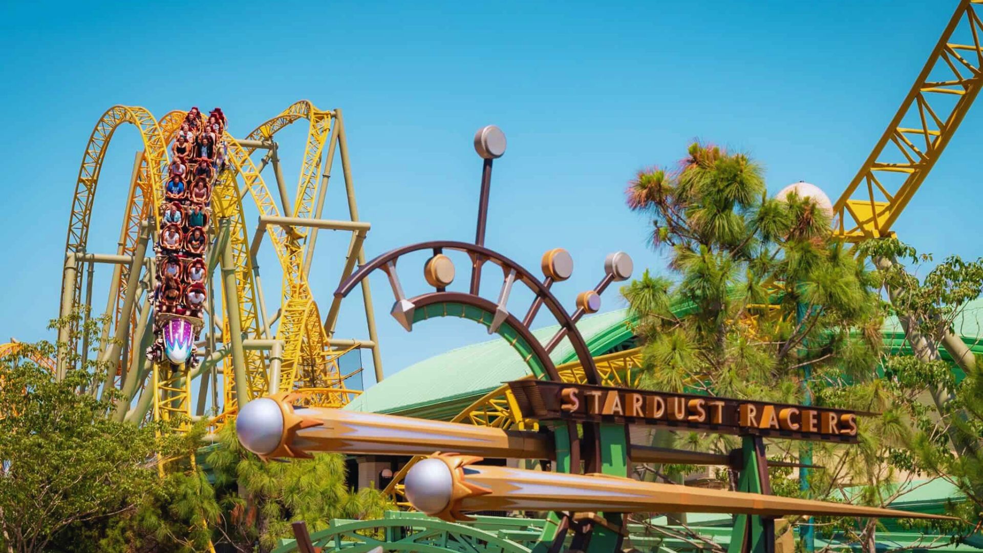A roller coaster with a