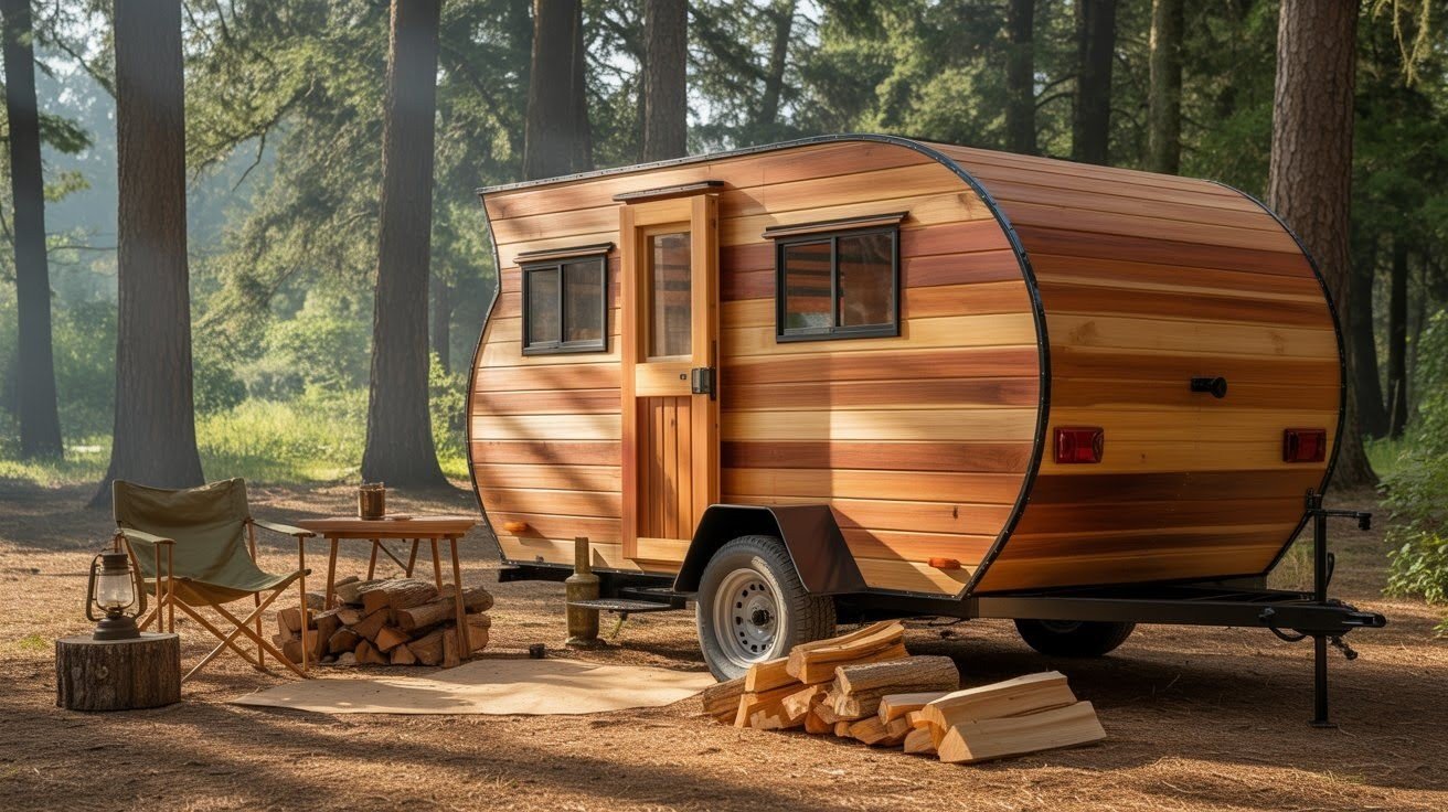 Cedar Frame Natural Wood Trailer