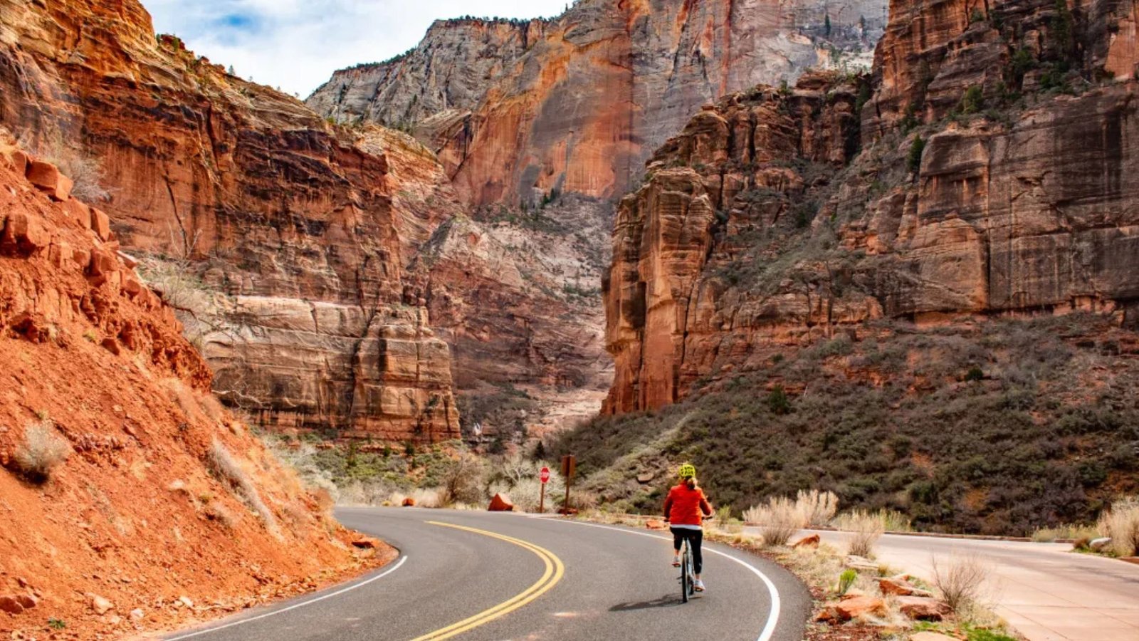 Biking Through Zion Canyon