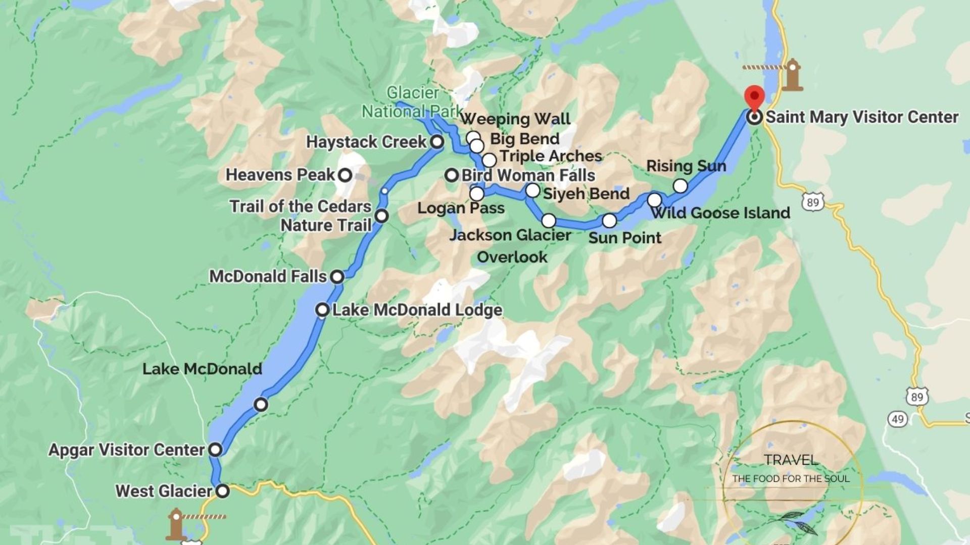 Going-to-the-Sun Road Map for First-Time Visitors