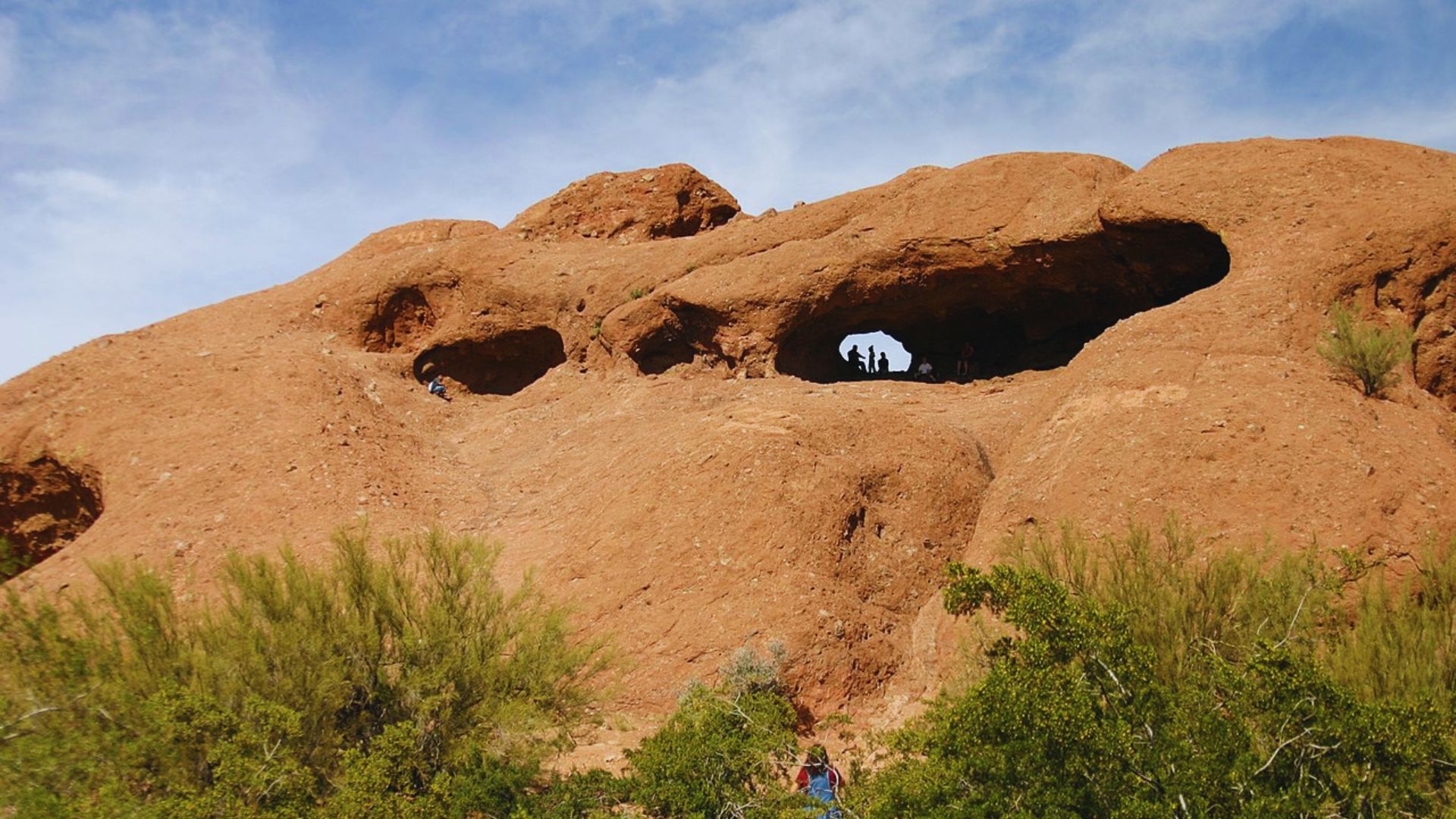 A close-up of a brown rock, highlighting its earthy tones and rugged surface.
