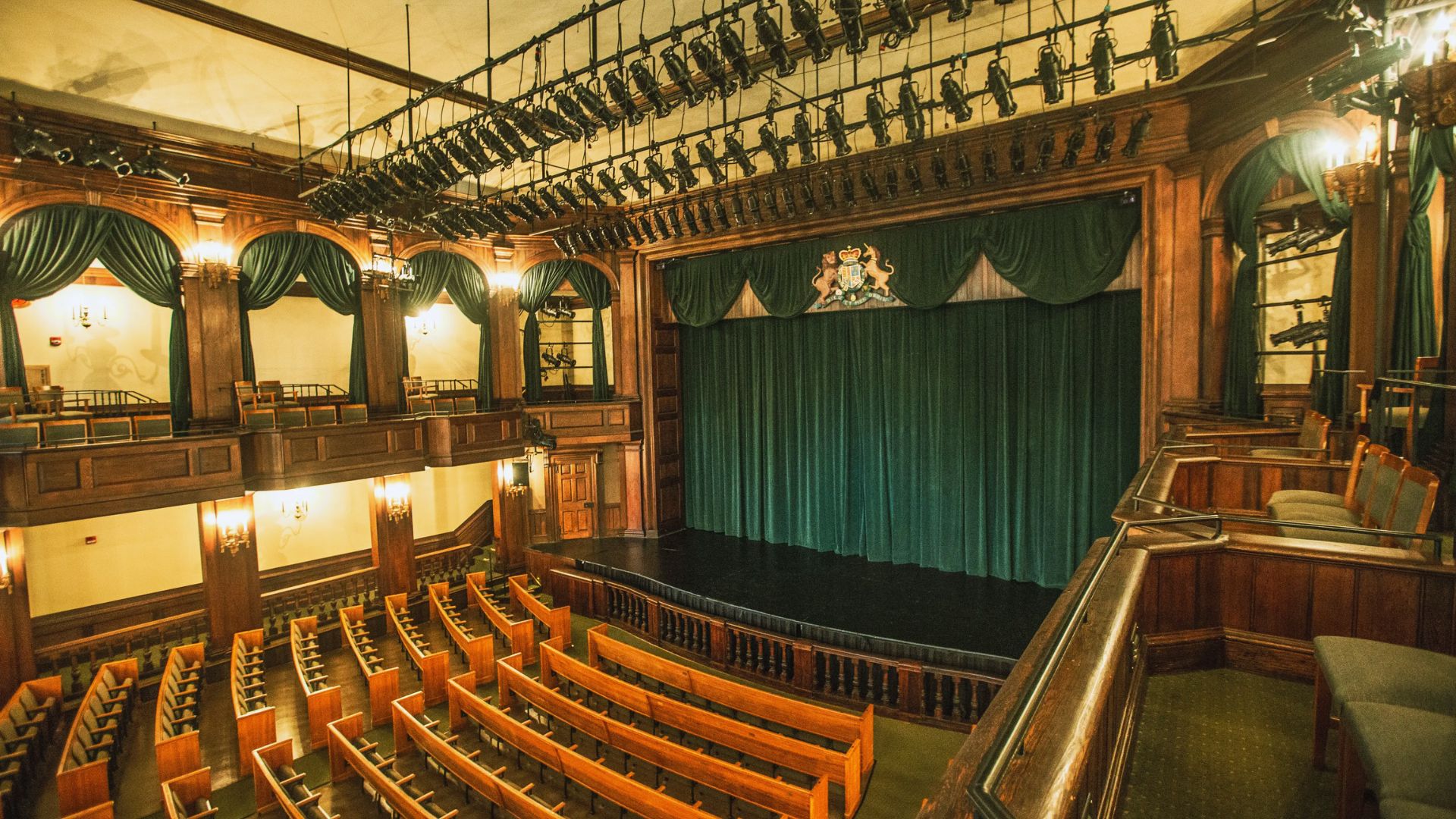 The interior of the Royal Victoria Theatre, showcasing its elegant architecture and seating arrangement.