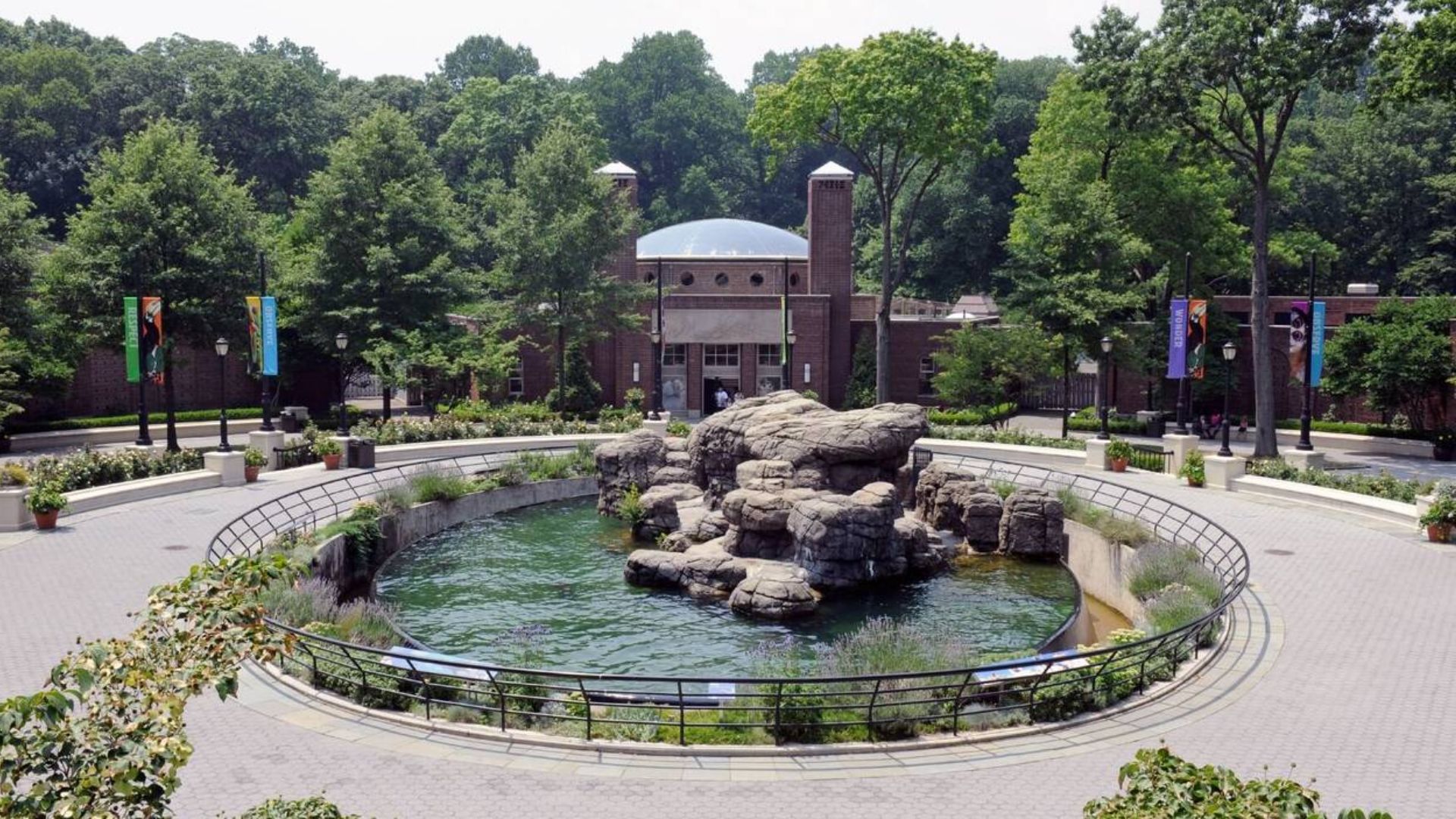 The National Zoo in Washington, DC, showcasing various animal exhibits and lush greenery.