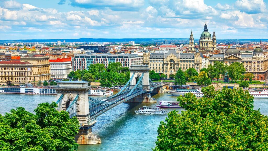 89 Hungarian Food Dishes Every Foodie Must Try A scenic image of Budapest, Hungary, featuring historic buildings along the Danube River, symbolizing European culture.