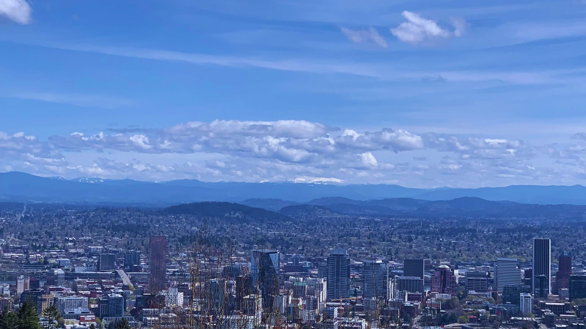 A panoramic view of Vancouver cityscape from a high vantage point, showcasing buildings and natural surroundings.