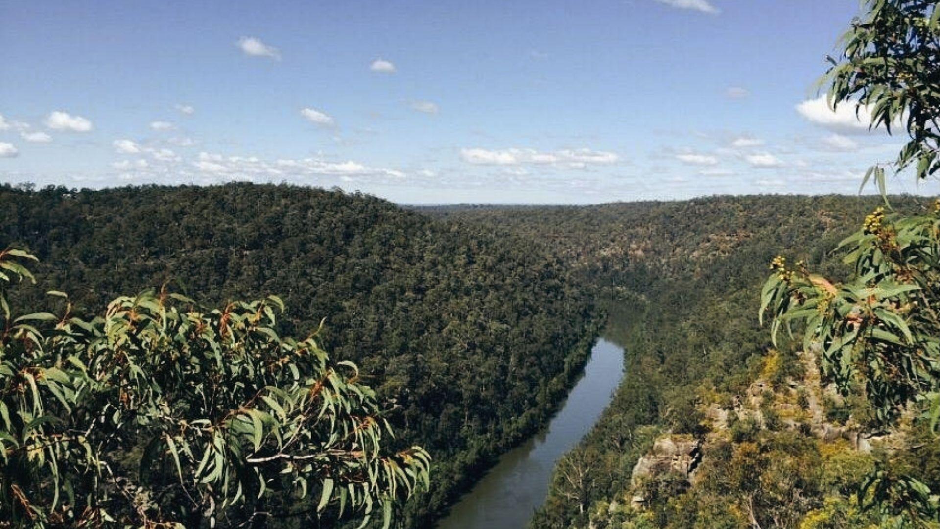 View the Three Sisters rock formation in misty valleys. Hike Australia’s Blue Mountains.